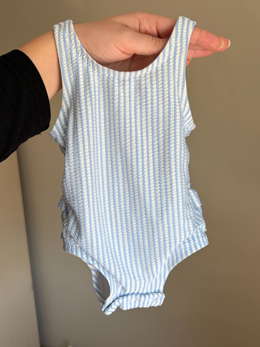 Old Navy Light Blue and White Striped Kids One-Piece